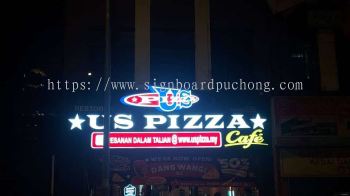 US PIZZA 3D LED BOXUP FRONTLIT SIGNAGE at KL, KEPONG, SHAH ALAM, SUBANG, SUNGAI BULOH, MERU, KLANG