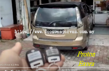 proton exora PKE fully Keyless intelligent smart alarm system with Push start button and engine auto start