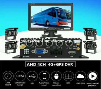 Bus Vehicle 4CH 1080P AHD 4G Sim Card Onlive Mobile DVR Camera CCTV Realtime Live Video Recorder