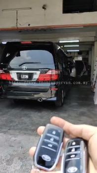 Leon Toyota Alphard ANH10 PKE Fully Keyless intelligent smart alarm system with Push start button and engine auto start