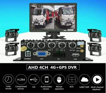 Leon hino 5 Ton lorry truck vehicles 4CH 1080P AHD 4G Mobile DVR Camera CCTV Realtime Video Recorder Remote