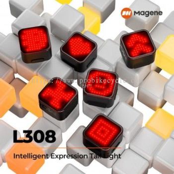 Magene L308 Tail Light Intelligent Expression 96 COB LED Auto-Sleep Wake Emoji Text lights Smart Braking Sensor Type-C IPX6 Light