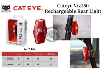 Cateye Viz150 Rechargeable Rear Light Cateye Rear Light 150Lumen