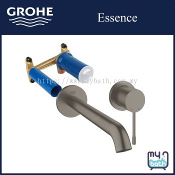 Grohe 19967AL1 Essence 2-Hole L-Size Wall Basin Mixer Trimset - Brushed Hard Graphite