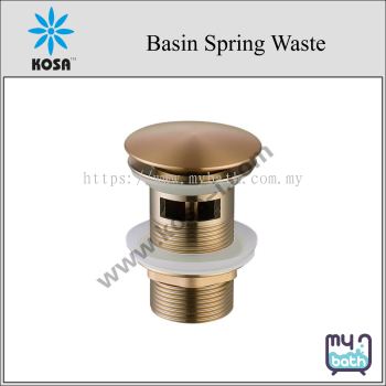 Kosa PW002PWO-GM Basin Spring Waste with Overflow- Matte Gold