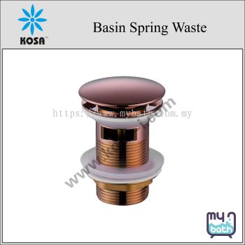 Kosa PW002PWO-RG Basin Spring Waste with Overflow- Rose Gold