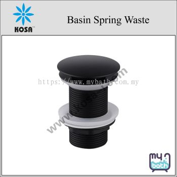 Kosa PW001PWN-BK Basin Spring Waste without Overflow- Black