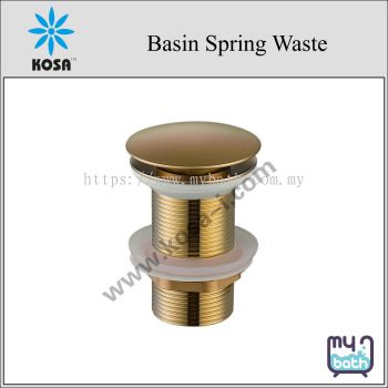 Kosa PWN001PWN-GM Basin Spring Waste without Overflow- Matte Gold