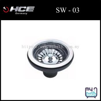 HCE SW-03 Stainless Steel Basin Waste 114mm (Plastic)