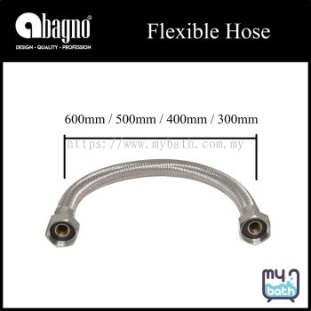 Abagno 1/2" x 1/2" Stainless Steel Flexible Hose 300mm / 400mm / 500mm / 600mm