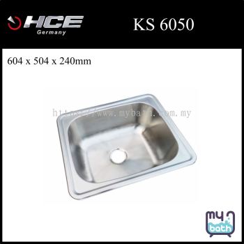 HCE KS 6050 Single Bowl Top Mount Stainless Steel Kitchen Sink with Waste