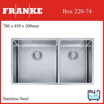 Franke Box 220-74 1 Big 1 Small Bowl Undermount Stainless Steel Kitchen Sink with Waste