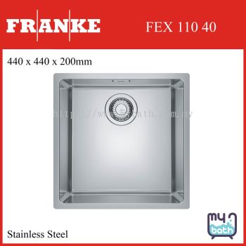 Franke FEX 110 40 Single Bowl Undermount Stainless Steel Kitchen Sink with Waste