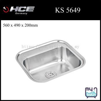 HCE KS 5649 Single Bowl Top Mount Stainless Steel Kitchen Sink with Waste