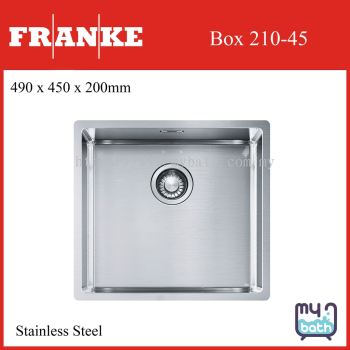 Franke Box 210-45 Single Bowl Undermount Stainless Steel Kitchen Sink with Waste