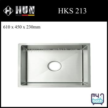 HUN HKS 213 Single Bowl Undermount Stainless Steel Kitchen Sink with Waste