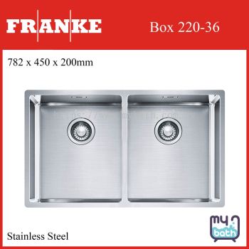 Franke Box 220-36 1 Big 1 Small Bowl Undermount Stainless Steel Kitchen Sink with Waste