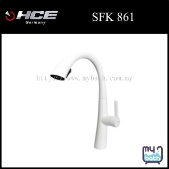 HCE SFK 861Stainless Steel Kitchen Sink Mixer with Pull-Out Spray - White