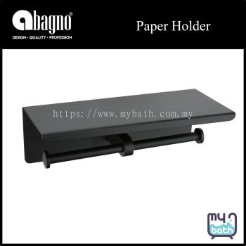 Abagno PH-308-MB Stainless Steel Double Paper Holder - Matt Black