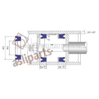 Aftermarket Hydraulic Seal - UN 20x28x5 TPU ( 20 x 28 x 5 ) Rod & Piston U-Ring / Symmetric U-Seal