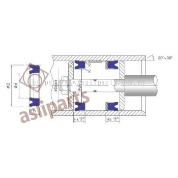 Aftermarket Hydraulic Seal - UN 12.5x26x7 TPU ( 12.5 x 26 x 7 ) Rod & Piston U-Ring / Symmetric U-Seal