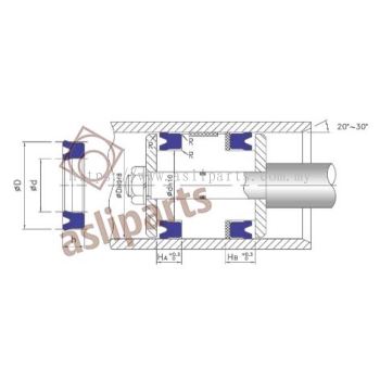 Aftermarket Hydraulic Seal - UN 22x36x9 TPU ( 22 x 36 x 9 ) Rod & Piston U-Ring / Symmetric U-Seal