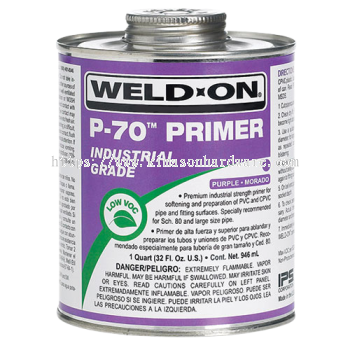 Weld On PVC and CPVC Primer P70 Industrial Grade Low VOC 946ml (Purple) 