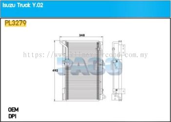 CONDENSER PACO - ISUZU TRUCK ' 02 ' IMPORT PFC ( PL3279 ) [ KM2357 ]