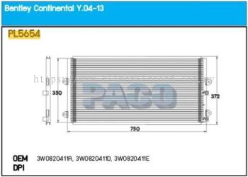 CONDENSER PACO - BENTLEY CONTINENTAL PFC [ PL5654 ] [ KM4281 ]