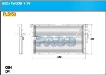 CONDENSER PACO - ISUZU INVADER ' 06 ' R134 PFC [ PL5153 ] [ KM2623 ]