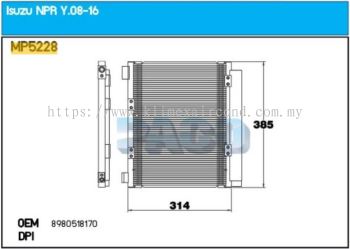 CONDENSER PACO - ISUZU NPR ' 12 ' IMPORT MPF [ MP5228 ] [ KM5687 ]