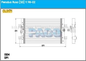 CONDENSER PACO - PERODUA RUSA SD ( R134 ) SP [ CL3171 ] [ KM673 ]