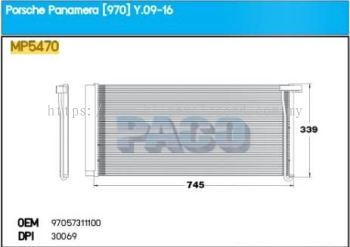 CONDENSER PACO - PORSCHE PANAMERA ( 970 ) ' 13 ' MPF [ MP5470 ] [ KM1873 ]