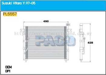 CONDENSER PACO - SUZUKI VITARA ' 03 ' PFC [ PL5557 ] [ KM2702 ]