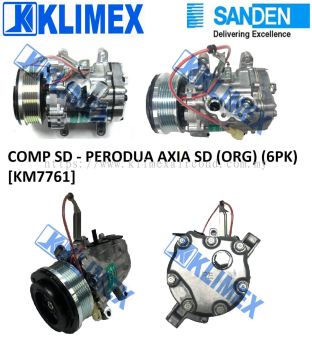 COMPRESSOR SANDEN - PERODUA AXIA SD ( ORIGINAL ) ( 6PK ) [ KM7761 ]