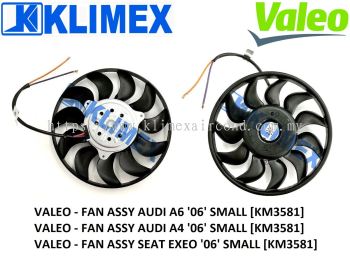 RADIATOR FAN MOTOR ASSY VALEO - AUDI A4 ' 06 ' SMALL [ KM3581 ]