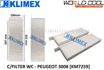 CABIN FILTER WORLDCOOL - PEUGEOT 3008 [ KM7259 ]