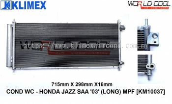 CONDENSER WORLDCOOL - HONDA JAZZ SAA ' 03 ' ( LONG ) MPF [ KM10037 ]