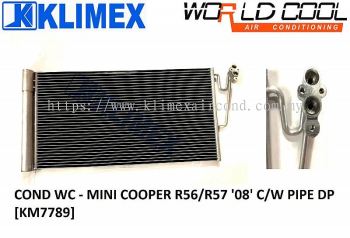 CONDENSER WORLDCOOL - MINI COOPER R56 / R57 ' 08 ' COME WITH PIPE [ KM7789 ]