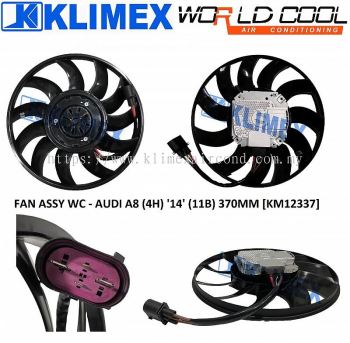 RADIATOR FAN MOTOR ASSY WORLDCOOL - AUDI A8 ( 4H ) ' 14 ' ( 11 BLADE ) 370MM [ KM12337 ]