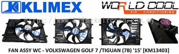 RADIATOR FAN MOTOR ASSY WORLDCOOL - VOLKSWAGEN GOLF 7 / TIGUAN ( 7BLADE ) ' 15 ' [ KM13403 ]