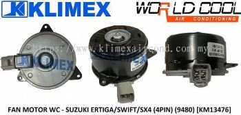 RADIATOR FAN MOTOR ASSY WORLDCOOL - SUZUKI ERTIGA / SWIFT / SX4 ( 4PIN ) ( 9480 ) [ KM13476 ]