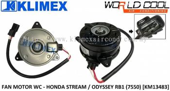 RADIATOR FAN MOTOR ASSY WORLDCOOL - HONDA STREAM / ODYSSEY RB1 ( 7550 ) [ KM13483 ]