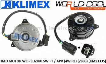 RADIATOR FAN MOTOR ASSY WORLDCOOL - SUZUKI SWIFT / APV ( 4WIRE ) ( 7880 ) [ KM13335 ]