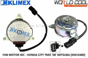 RADIATOR FAN MOTOR ASSY WORLDCOOL - HONDA CITY TMO ' 08 ' MITSUBA [ KM13480 ]