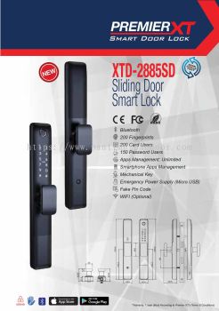 Premier XT Smart Door Lock XTD-2885SD/DF Sliding Door Smart Lock