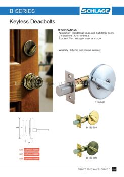 SCHLAGE Keyless Deadbolts