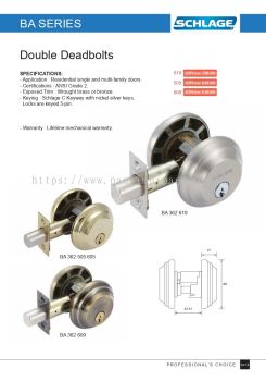 SCHLAGE Deadbolts