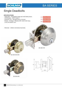 SCHLAGE Deadbolts