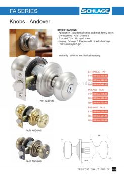 SCHLAGE Knobs